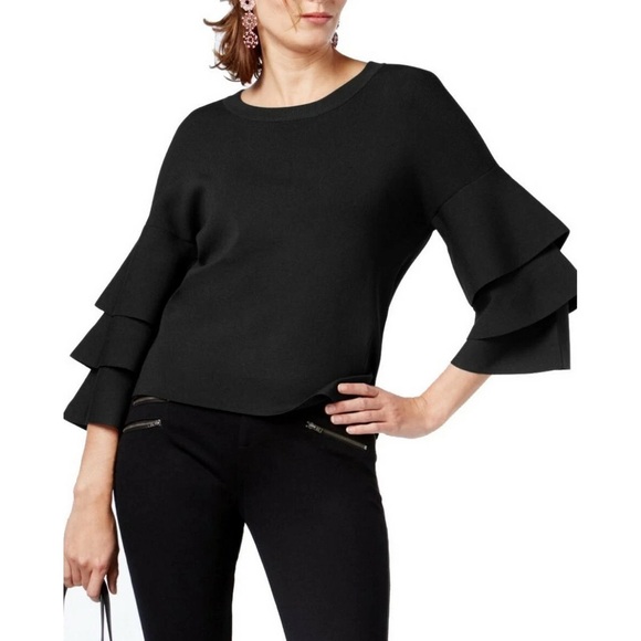 INC International Concepts Tops - INC NEW Women's Tiered-sleeve Crewneck Sweater Top. Medium